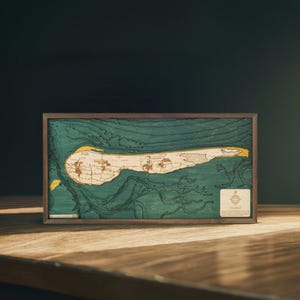 Ameland 40,5 x 81 cm, unieke 3D houten wandkaart