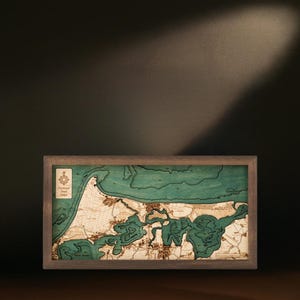 Fischland-Darß-Zingst 20 x 40,5 cm, einzigartige 3D-Wandkarte aus Holz, in Handarbeit zusammengesetzt,