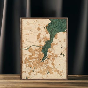 Kieler Bucht 81 x 61 cm, einzigartige 3D-Wandkarte aus Holz, in Handarbeit zusammengesetzt,