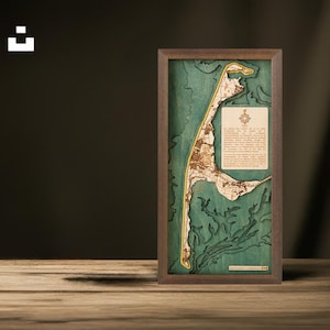 Sylt 20 x 40,5 cm, einzigartige 3D-Wandkarte aus Holz, in Handarbeit zusammengesetzt, direkt aus der Hersteller Manufaktur