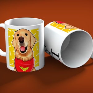 Custom dog art drawing mug - Custom pet mug - Cartoon pet mug custom - Professional Drawing - Dog Mug - Dog Owner Gift - Dog Lover