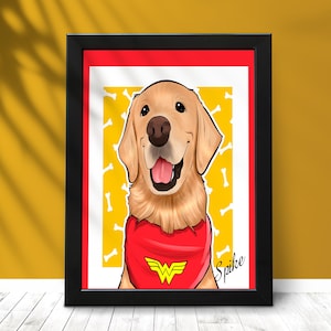 Cartoon Dog Portrait Custom dog art drawing mug - Cartoon pet mug custom - Professional Drawing - Dog Owner Gift
