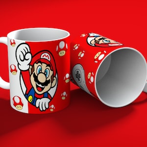 Super mario bros Mug - Luigi Mug - Princess peach Mug - Player 1 mug - player 2 mug - special gift - mario lover