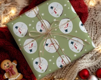 Wrapping Paper | Frosty Snow Globe | Set of 5 | Artist Designed