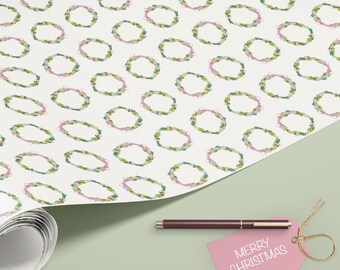 Wrapping Paper | Christmas Wreaths | Set of 5 | Artist Designed