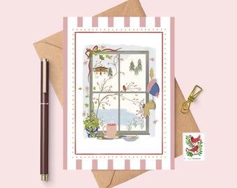 Waiting for Santa Christmas note cards |  Set of 5 | Artist Designed