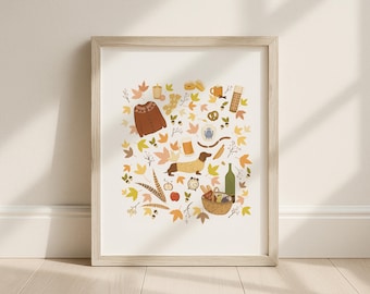 Dachshund Autumn Art Print