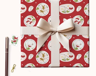 Wrapping Paper | Twas the Night Before Christmas | Set of 5 | Artist Designed