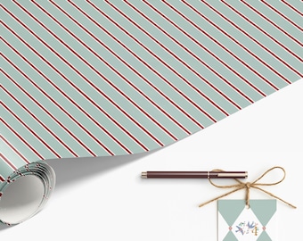 Wrapping Paper | Twelve Days Stripe Coordinate | Set of 5 | Artist Designed
