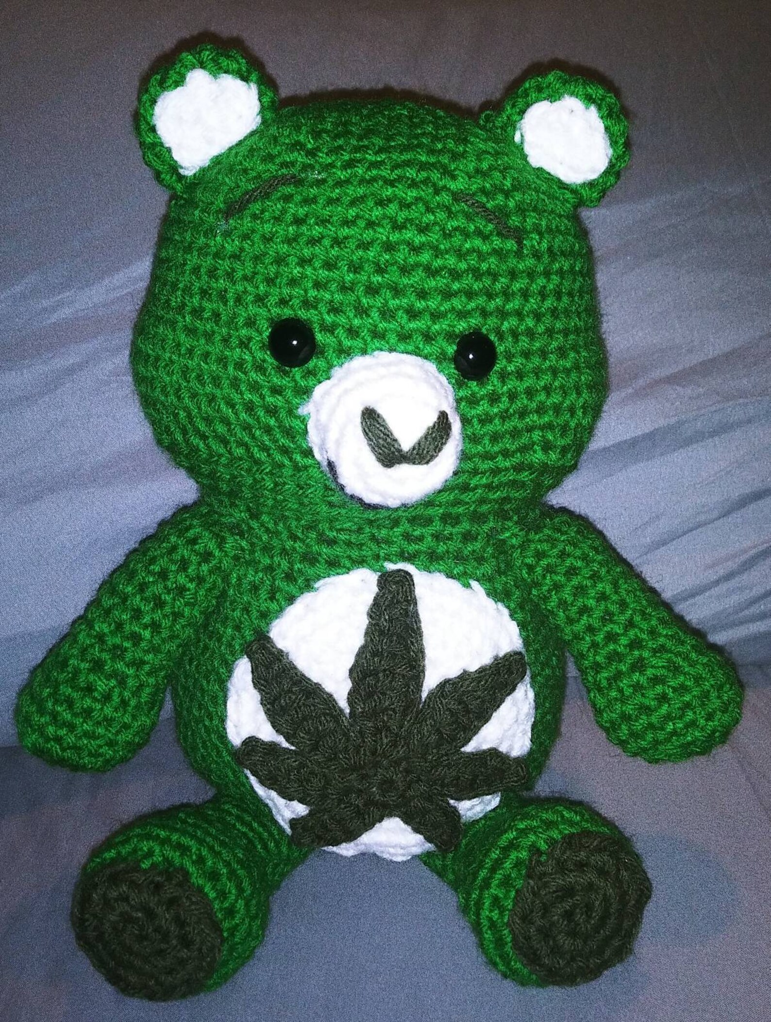 Crochet Weed/marijuana Leaf Care Bear Etsy