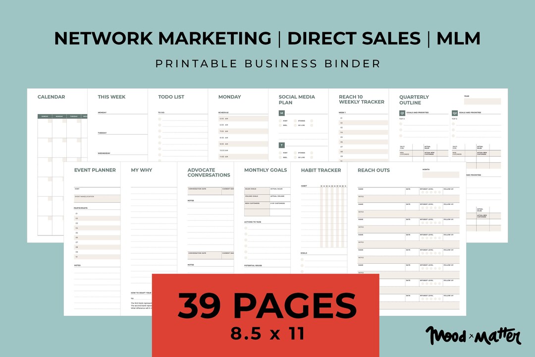 Direct Sales Planner Network Marketing Planner NWM Planner Etsy