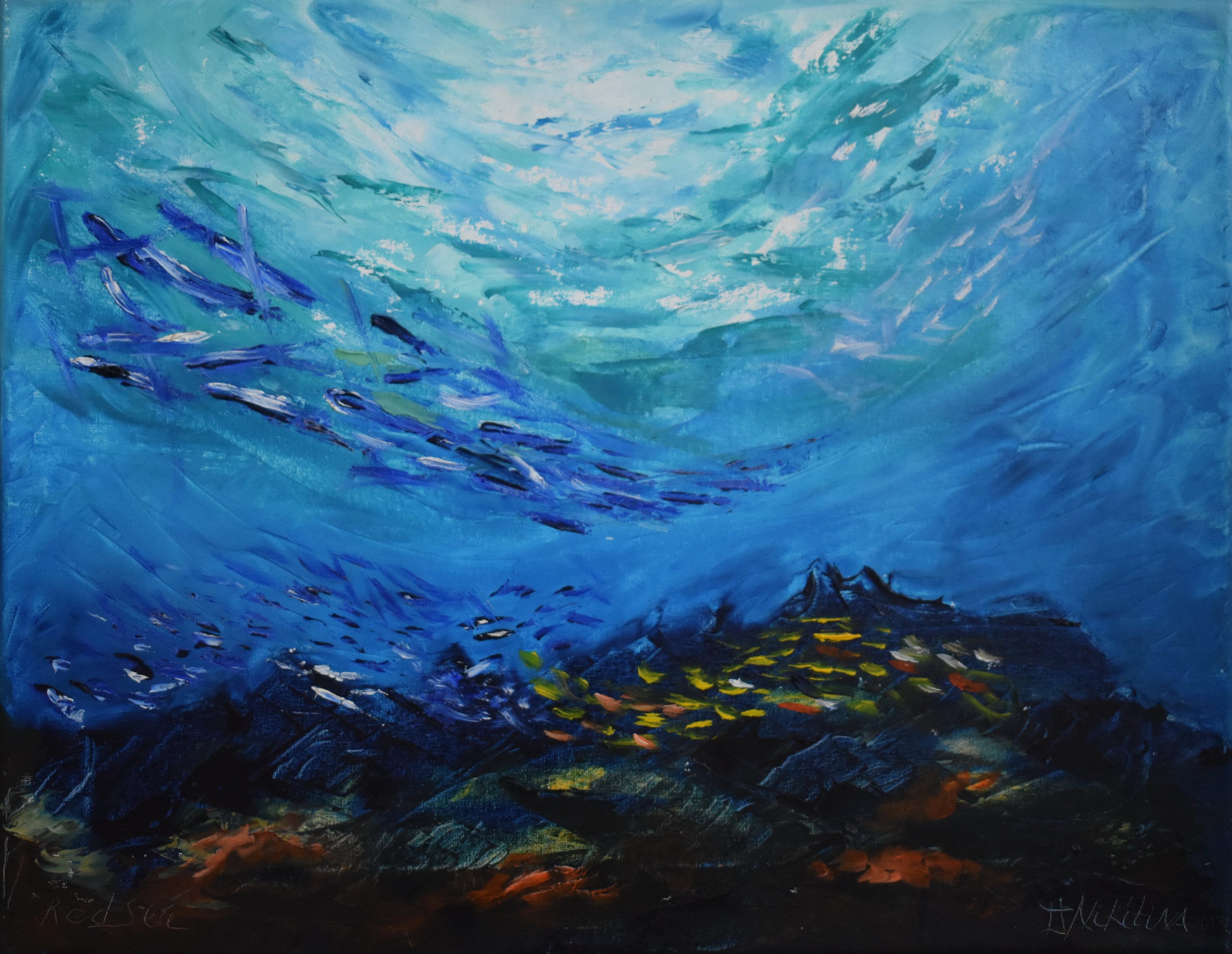 Coral Reef Underwater Painting Original Art Sea Life Animal Etsy