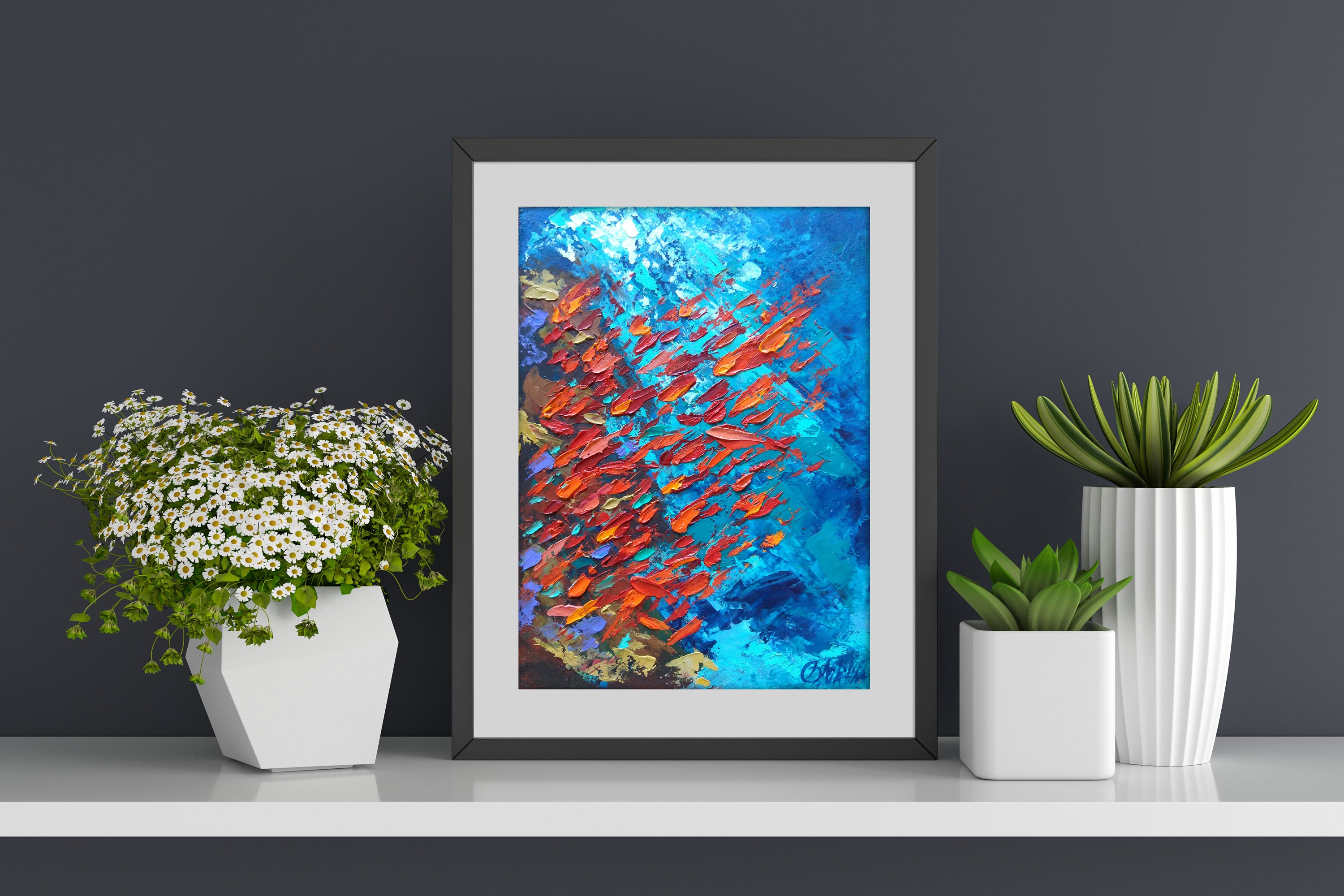Coral Reef Underwater Painting Original Art Sea Life Animal | Etsy