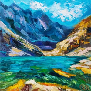 Rocky Mountain National Park Oil Painting: Impasto Landscape Art, 10x10"