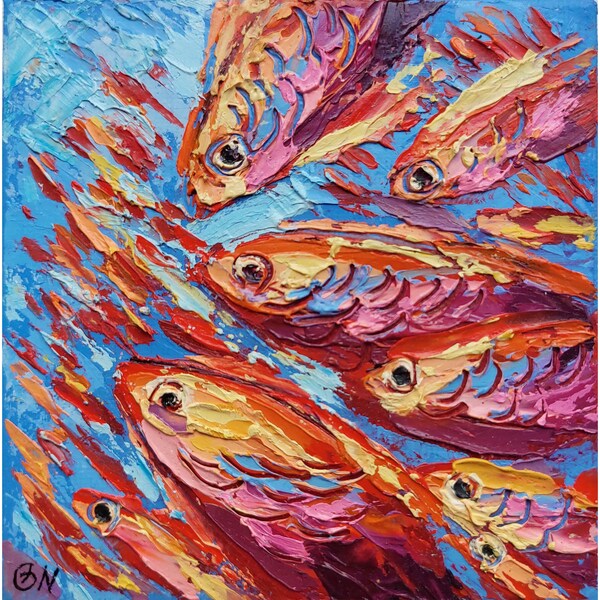 Fish Painting Etsy
