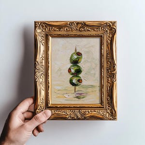 Olives Painting Home Wall Art Unframed Original Impasto Artwork Oil Painting Kitchen Still Life Painting 8 by 6 inches by OlgaNikitinArt