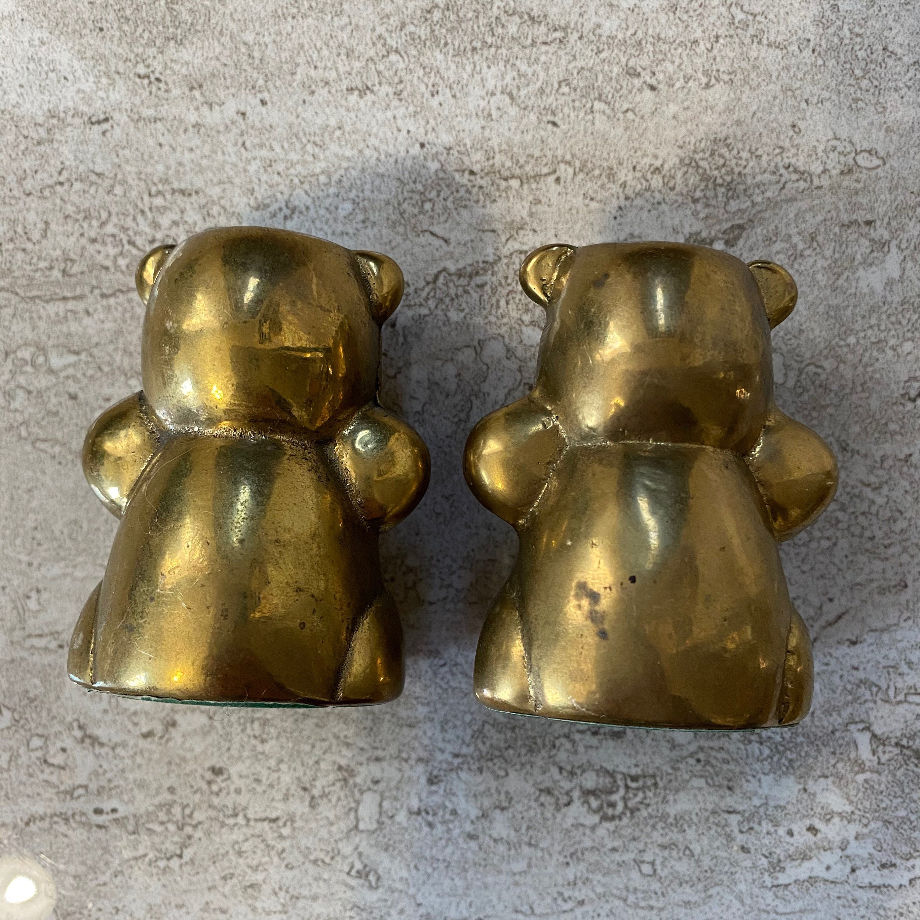 Set of 2 Vintage Brass Teddy Bear 2.5 Candlestick Holders Etsy