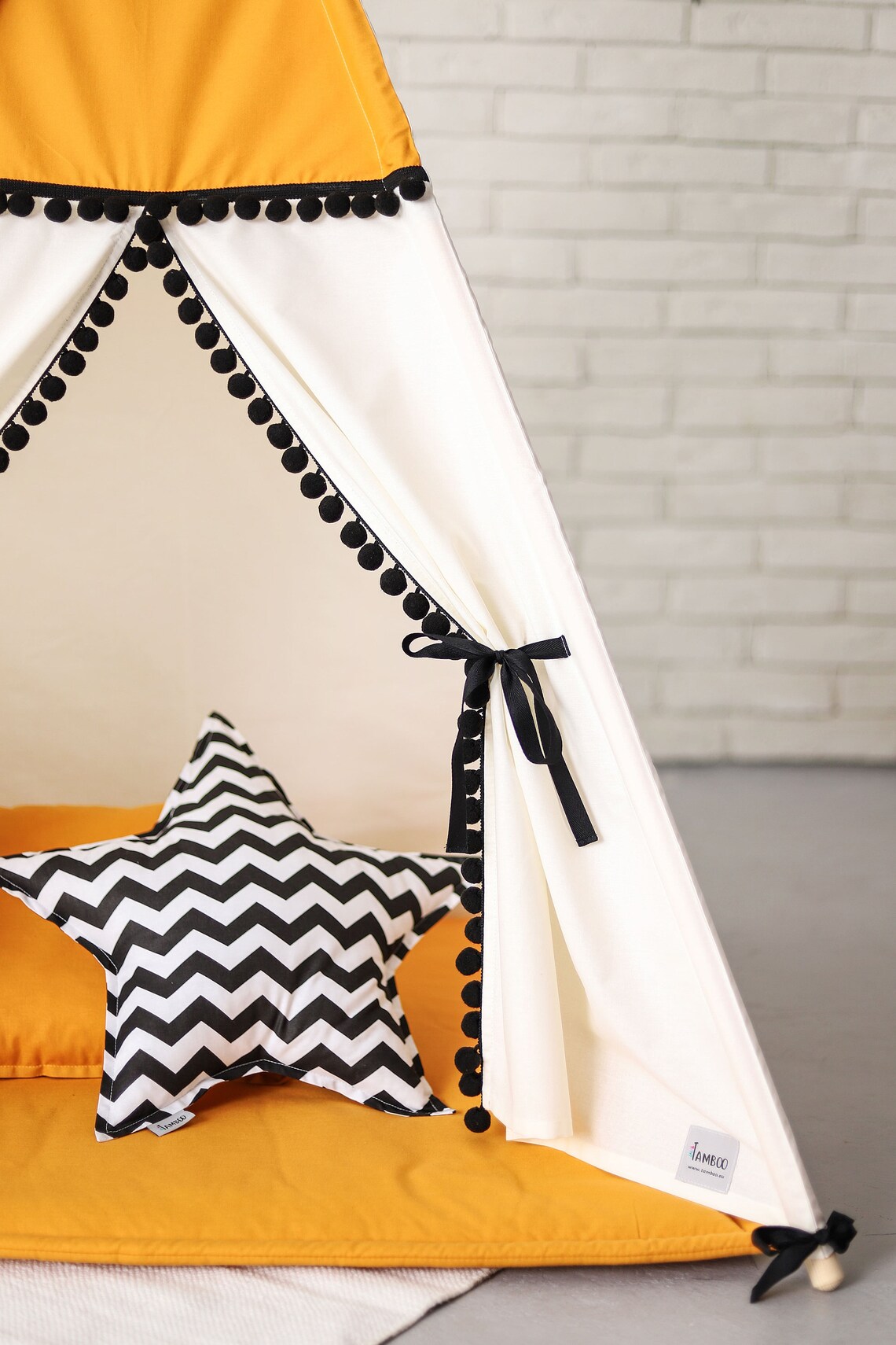 Ecru Teepee With Mustard/black Details Kokoum TAMBOO Tipi Etsy