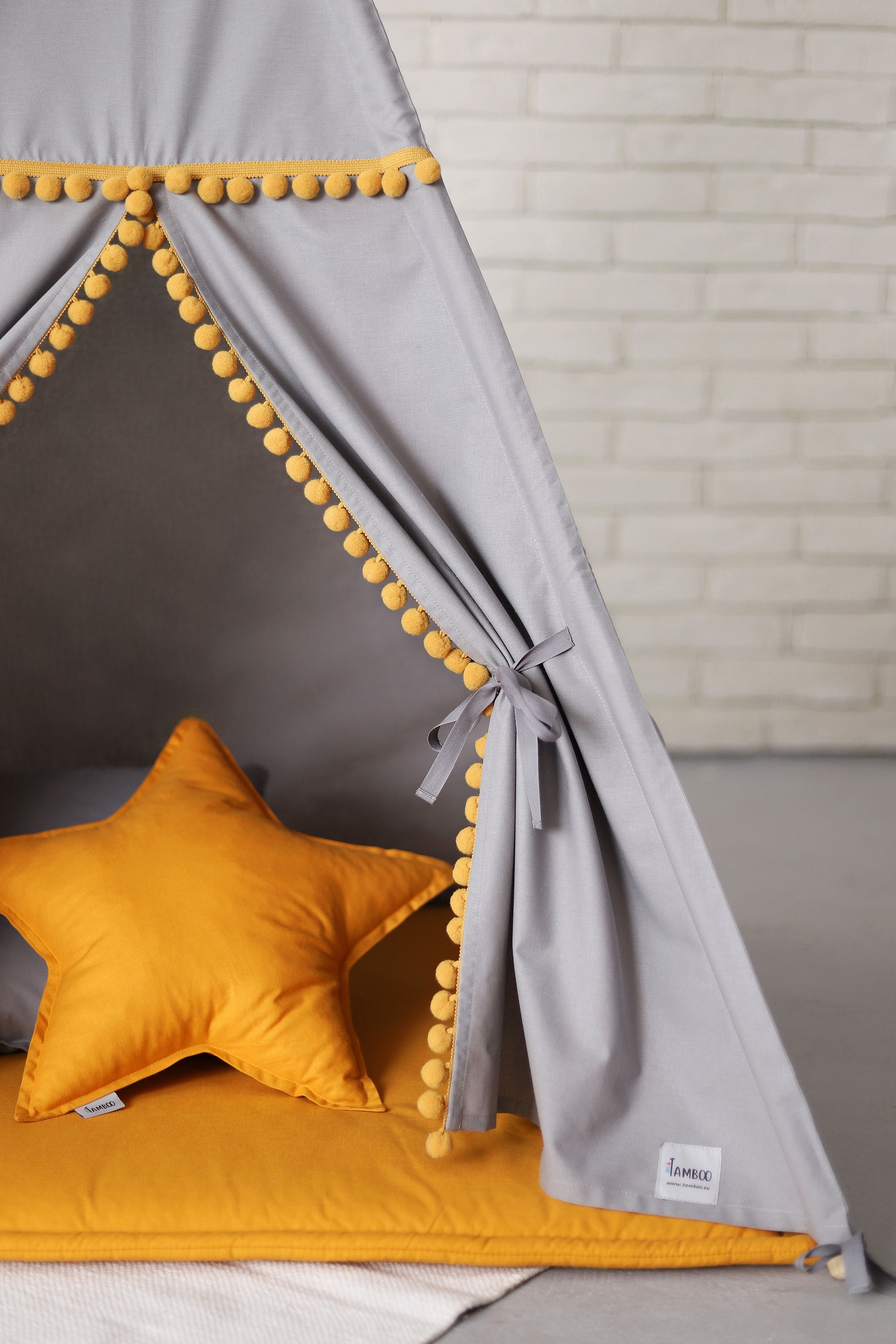 Grey Teepee With Mustard Details Kekata TAMBOO Tipi TAMBOO Etsy