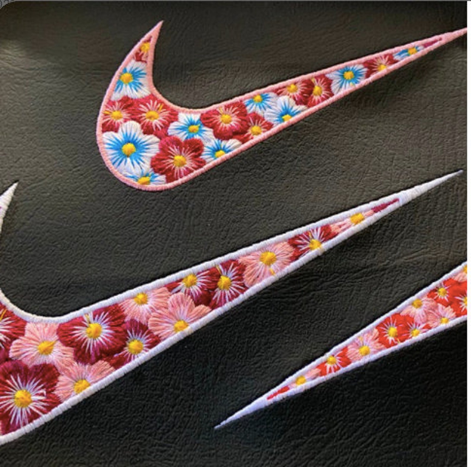 Nike flower embroidery file with borderflower nike border  etsy