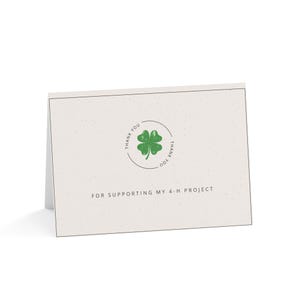 Juego de tarjetas de felicitación de la feria del condado del proyecto de animales 4-H, tarjetas de agradecimiento, tarjetas con notas en blanco, tarjetas festivas irlandesas, notas de agradecimiento ecológicas