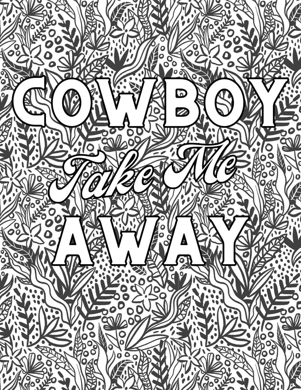 Country Music Lyric Art Printable Coloring Pages With Western Design - Etsy
