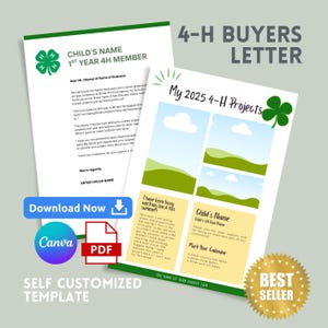4-H Buyers Letter Template For Market Project Auction - Custom Editable PDF & Canva Link