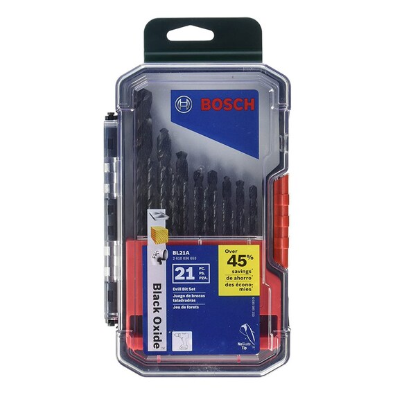 21 Piece Black Oxide Metal Drill Bit Set Etsy