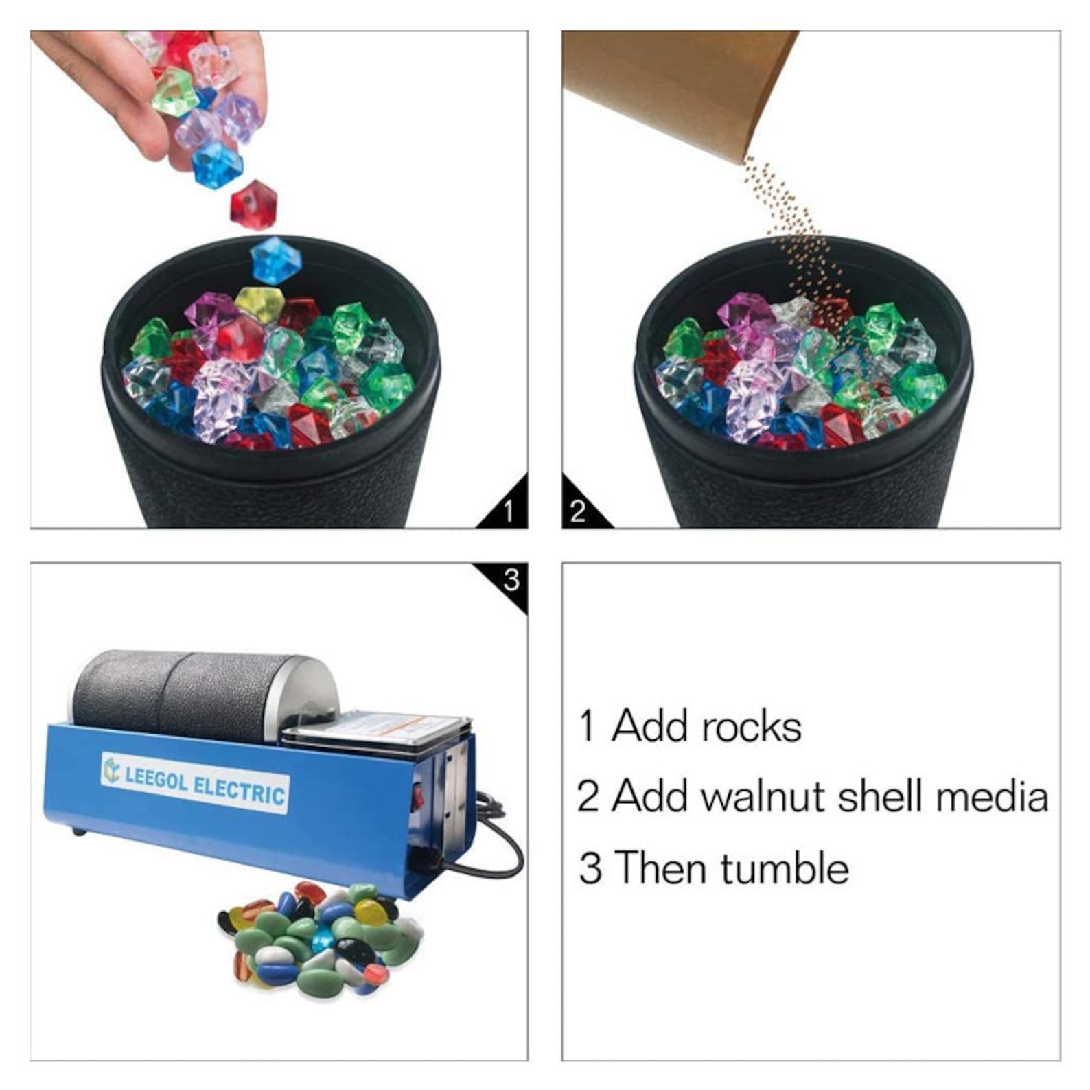 Leegol Electric Hobby Rock Tumbler Machine Etsy