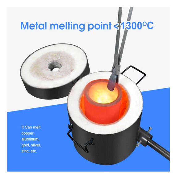 6-16kg GAS Metal Melting Furnace Kit, Double Forge Burners Foundry Furnace with Crucibles Tong Casting Mold for Gold Copper Aluminum