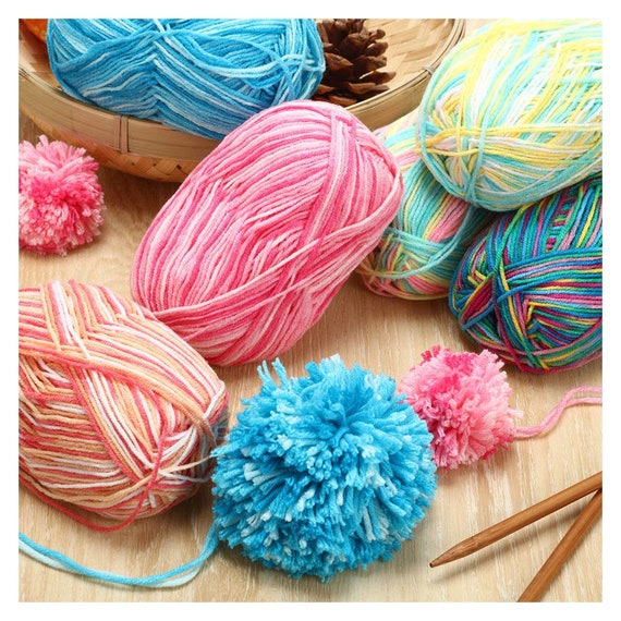 6 Pieces 50 g Crochet Yarn Multi-Colored Acrylic Knitting Yarn Hand  Knitting Yarn Weaving Yarn Crochet Thread (Orange Red, Dark Green, Purple  White, Rose Red White, Yellow Orange)(I) 