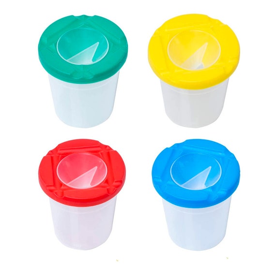 34pcs No Spill Paint Cups Set Paint Supplies Include Paint Cups With Lids  Palette Tray Muti Sizes 