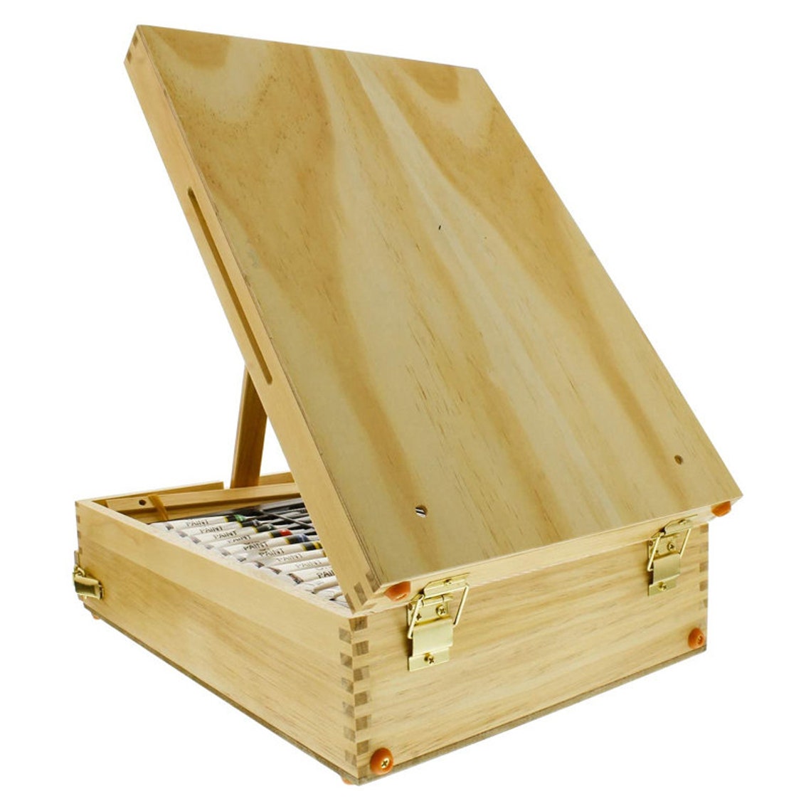 62piece Wood Box Easel Painting Set Box Easel Acrylic & Oil Etsy