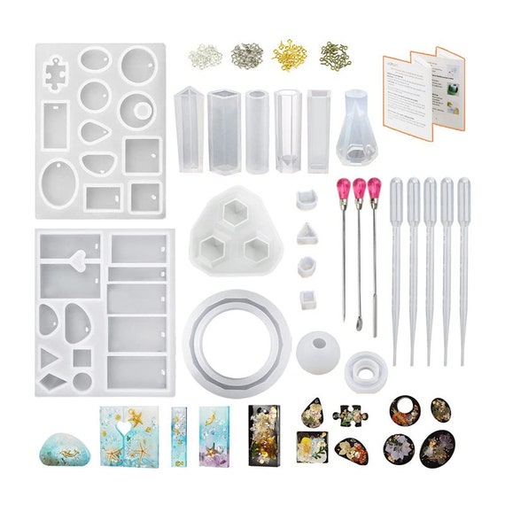 LET'S RESIN Resin Jewelry Molds for Beginners,16pcs Resin Jewelry Making  Kit With Barcelet Molds,pendant Molds 
