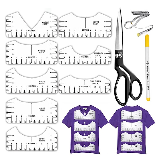 11 Pcs Tshirt Ruler Guide for Vinyl Alignment to Center 