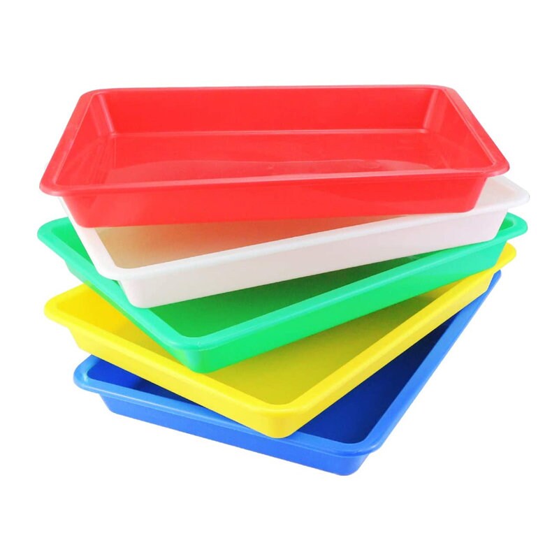 QTLCOHD 12 Pcs Multicolor Plastic Art Trays Activity Tray Organizer Serving  Tray for Arts and Crafts, Painting, Beads, DIY Projects, Organizing Supply