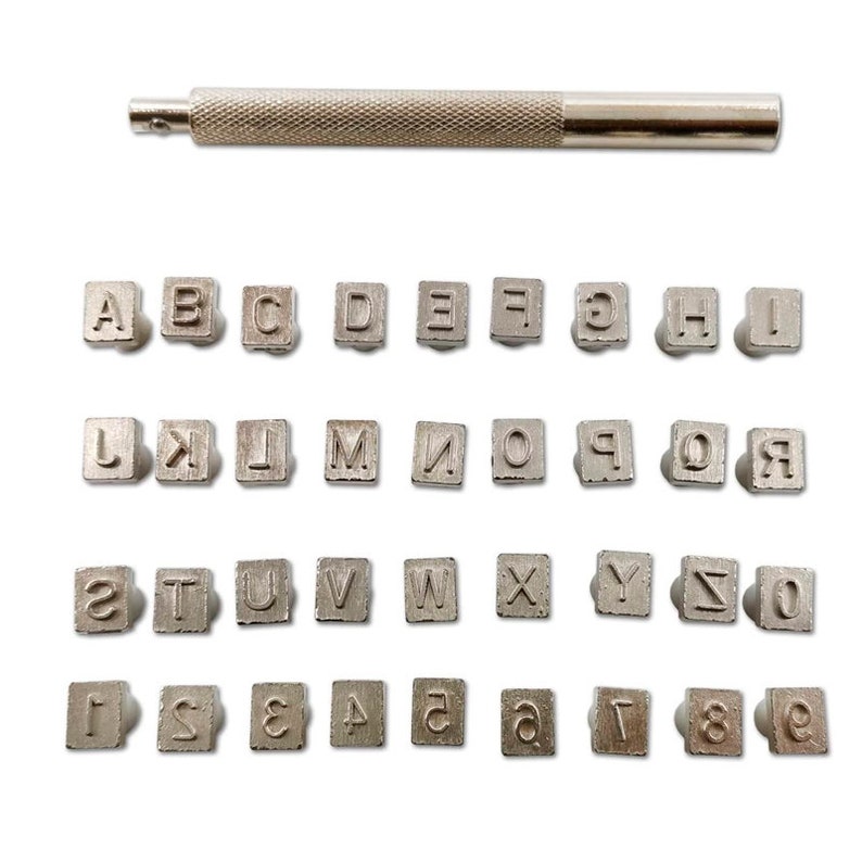 Capital Letters and Numbers Stamp Set 1/4/6mm Alphabet Stamp Etsy
