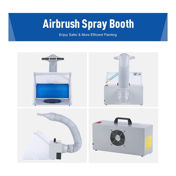 Portable Airbrush Spray Booth Turntable Extractor Filter Exhaust Fan Folding