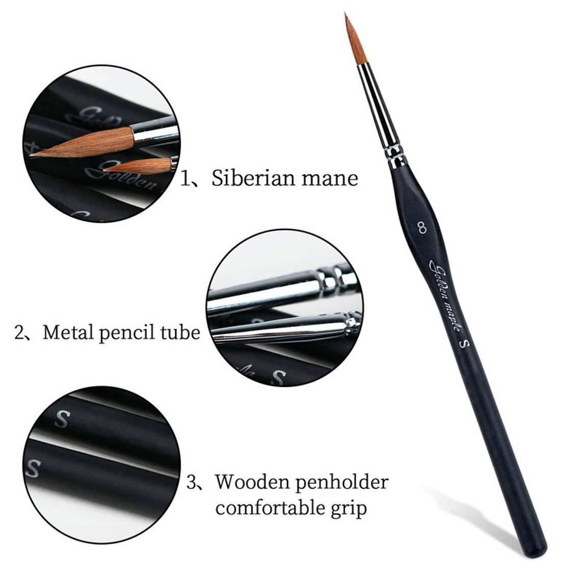 Kolinsky Sable Detail Paint Brush Set 10pcs Siberian Mink Etsy