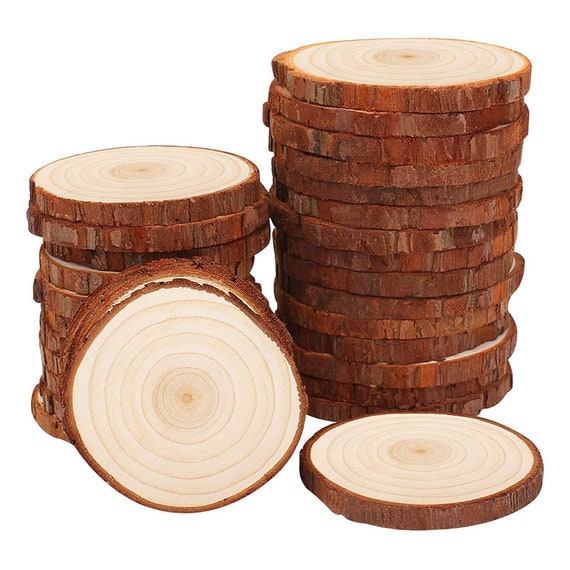 Fuyit Natural Wood Slices 30 Pcs 2.4-2.8 Inches Unfinished 