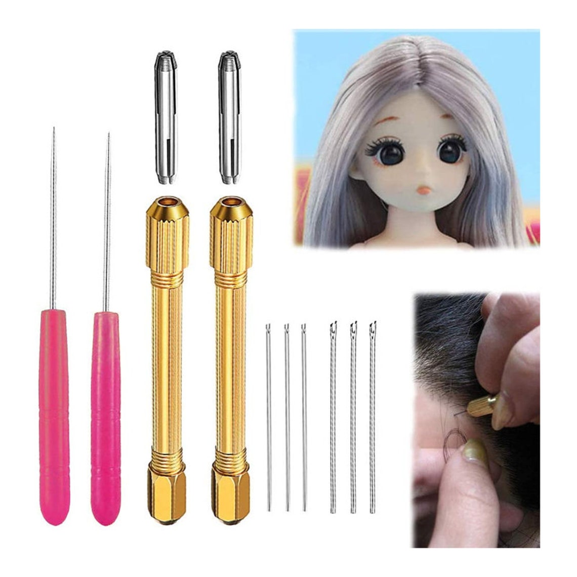 10 Pcs Doll Hair Rooting Set Reroot Rehair Tool for Girls or Etsy