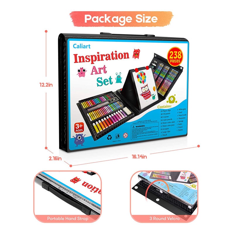 132-Piece Art Set, Inspiration Art Case Coloring Set, Deluxe Professional  Color Set, Art Kit Gift for Age 4-12, with Compact Portable Case 