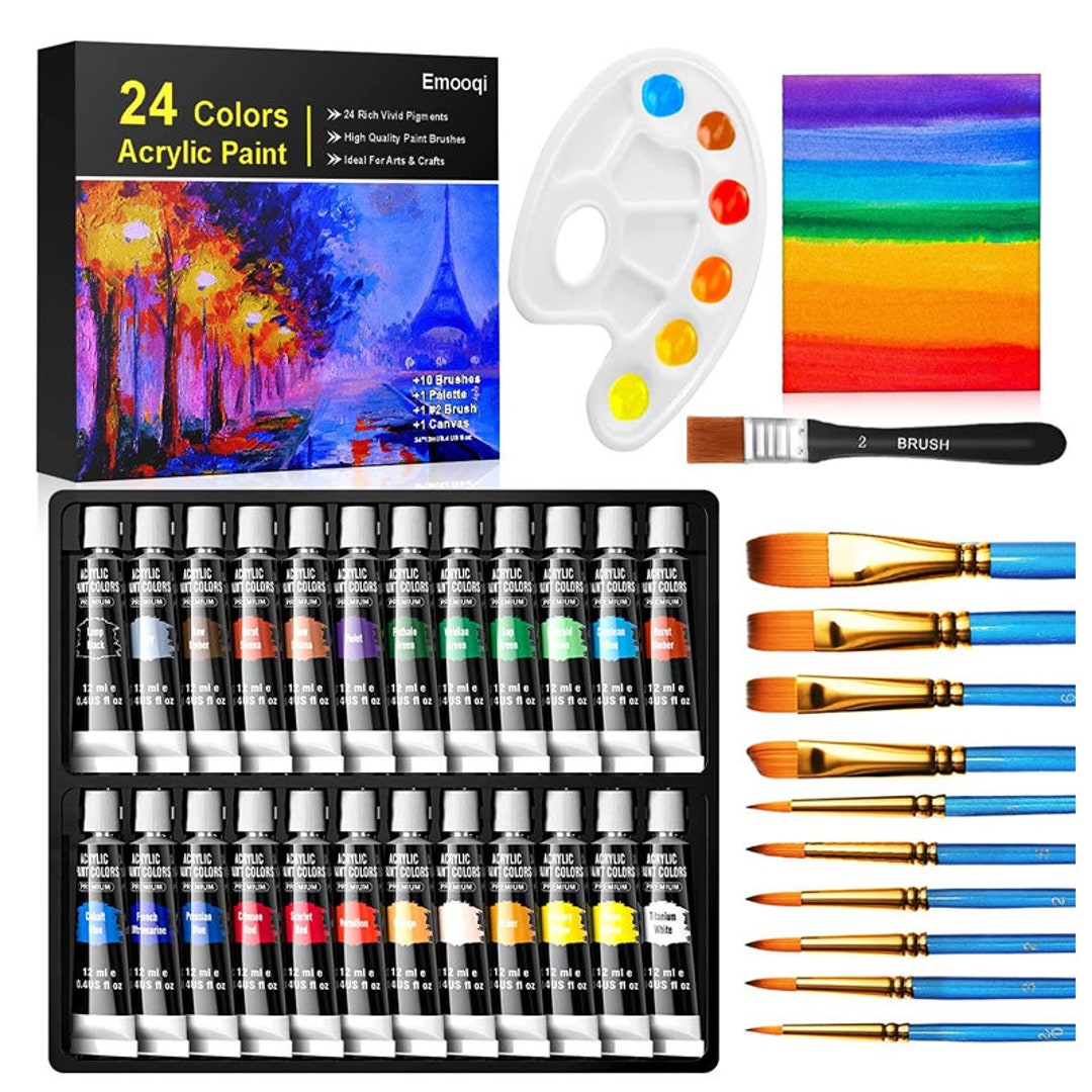 Glokers Canvas Panels Painting Kit, Art Supplies Set Includes Palette