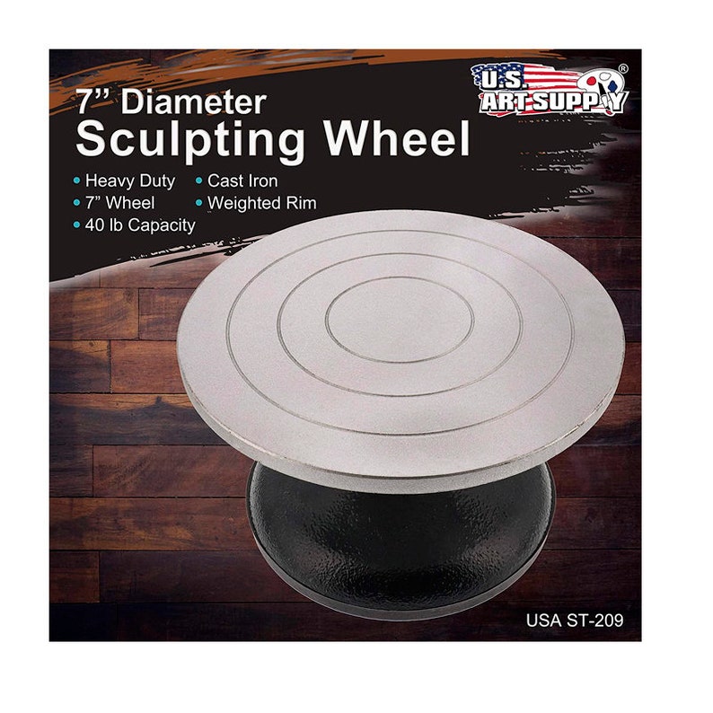 Heavy Duty All Metal Construction US Art Supply® 7” Diameter Sculpting Wheel