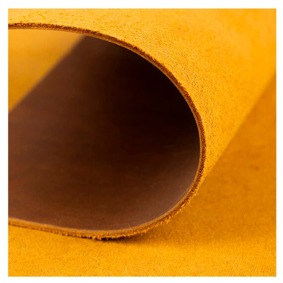 Leather Sheets for Crafts 2 PCS 2.2 Mm Real Leather Fabric, whiskey Brown,  12x12 Inch & 6x12 Inch 