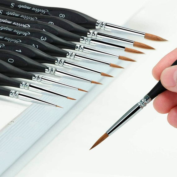 Kolinsky Sable Detail Paint Brush Set 10pcs Siberian Mink