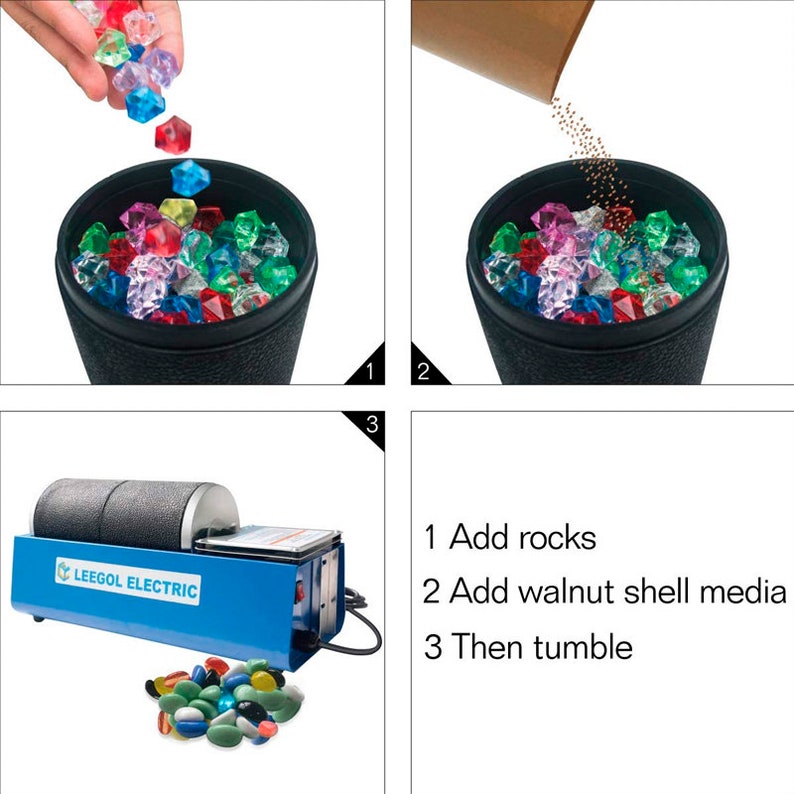 Rotary Rock Tumbler Double Drum 6LB Lapidary Polisher double Etsy Canada