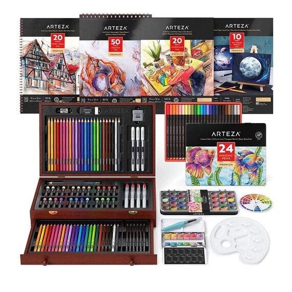 Arteza Art Kit Includes Assorted Watercolors Graphite and Etsy