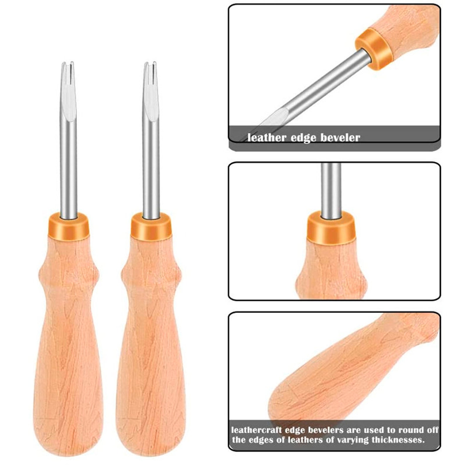 Leather Knife 2 Sizes Leather Edge Beveler 3 PCS Wood Etsy