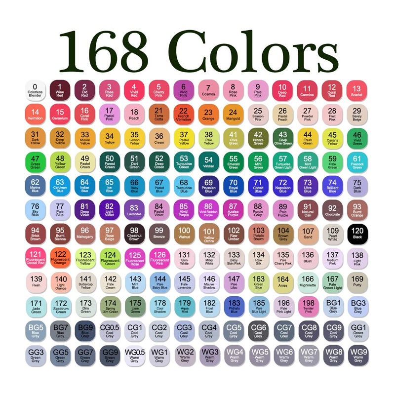 Coloring Markers Set for Adults With Standing Base 168 Colors 